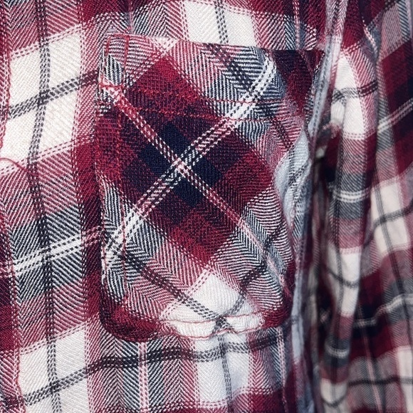 Beach Lunch Lounge Flannel
Shirt Women Size S/P Plaid Collared Button Up - Picture 3 of 7